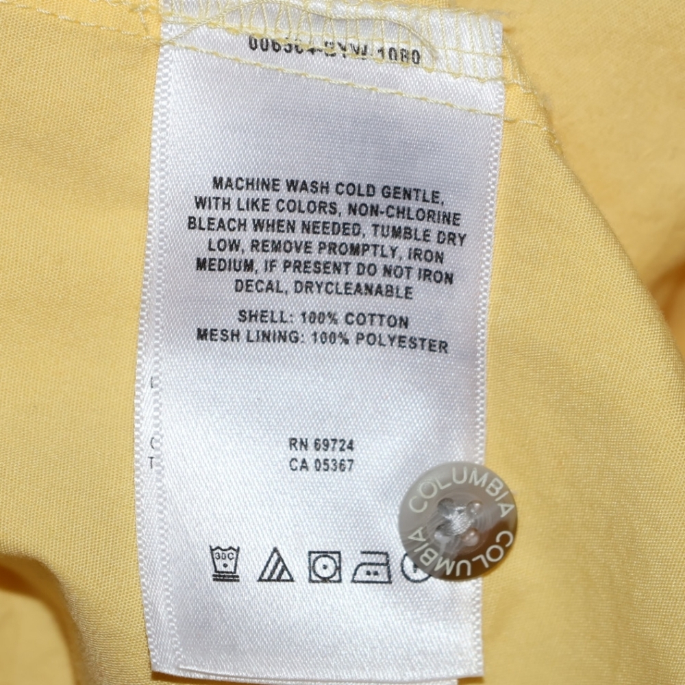 Columbia Men's PFG Bahama II Short Sleeve Buttery Yellow Fishing Shirt. - Picture 9 of 10